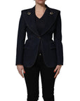 Dolce & Gabbana Blue Single-Breasted Denim Blazer Jacket