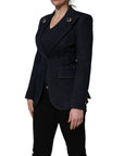 Dolce & Gabbana Blue Single-Breasted Denim Blazer Jacket