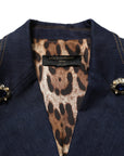 Dolce & Gabbana Blue Single-Breasted Denim Blazer Jacket