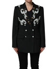 Dolce & Gabbana Black Stripe Double-Breasted Blazer Jacket