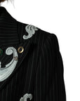 Dolce & Gabbana Black Stripe Double-Breasted Blazer Jacket