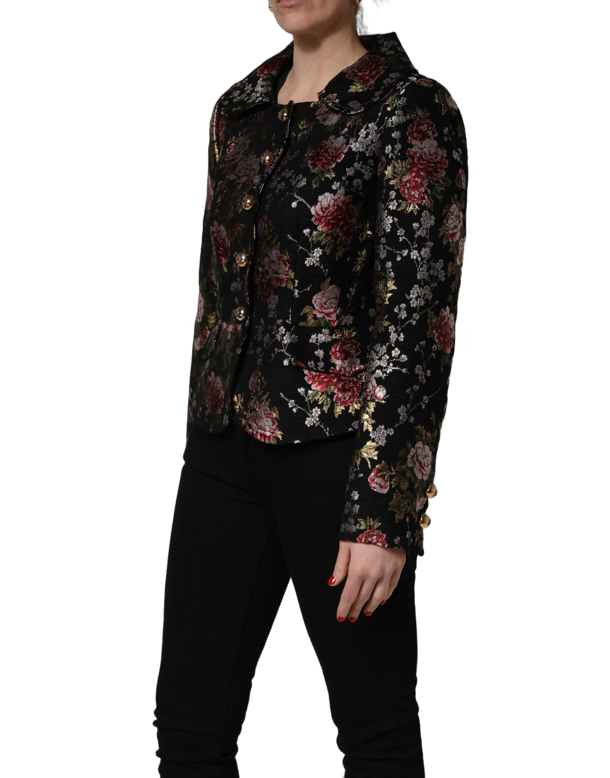 Dolce &amp; Gabbana Multicolor Floral Brocade Blazer Jacket