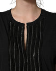 Dsquared² Black Chain Embellished Cotton Short Sleeve T-shirt