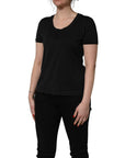 Dolce & Gabbana Black Cotton Short-Sleeve Crew Neck T-shirt