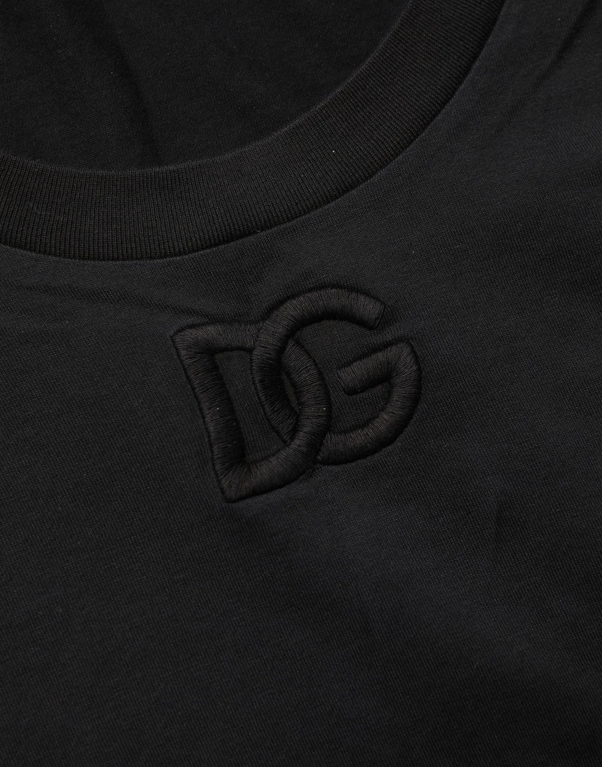 Dolce &amp; Gabbana Black Cotton Short-Sleeve Crew Neck T-shirt