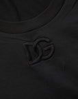 Dolce & Gabbana Black Cotton Short-Sleeve Crew Neck T-shirt