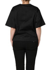 Dolce & Gabbana Black Jersey Graphic Short Sleeve Crew Neck T-shirt