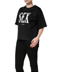 Dolce & Gabbana Black Jersey Graphic Short Sleeve Crew Neck T-shirt
