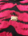 Dolce & Gabbana Pink Zebra Sleeveless Crew Neck Cropped T-shirt