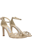 Jimmy Choo Beige Satin Stiletto Heel Sandals