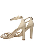 Jimmy Choo Beige Satin Stiletto Heel Sandals