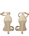 Jimmy Choo Beige Satin Stiletto Heel Sandals