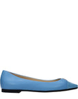 Jimmy Choo Light Blue Leather Ballet Flats