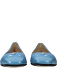 Jimmy Choo Light Blue Leather Ballet Flats