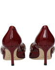 Jimmy Choo Red Leather High Heel Pumps