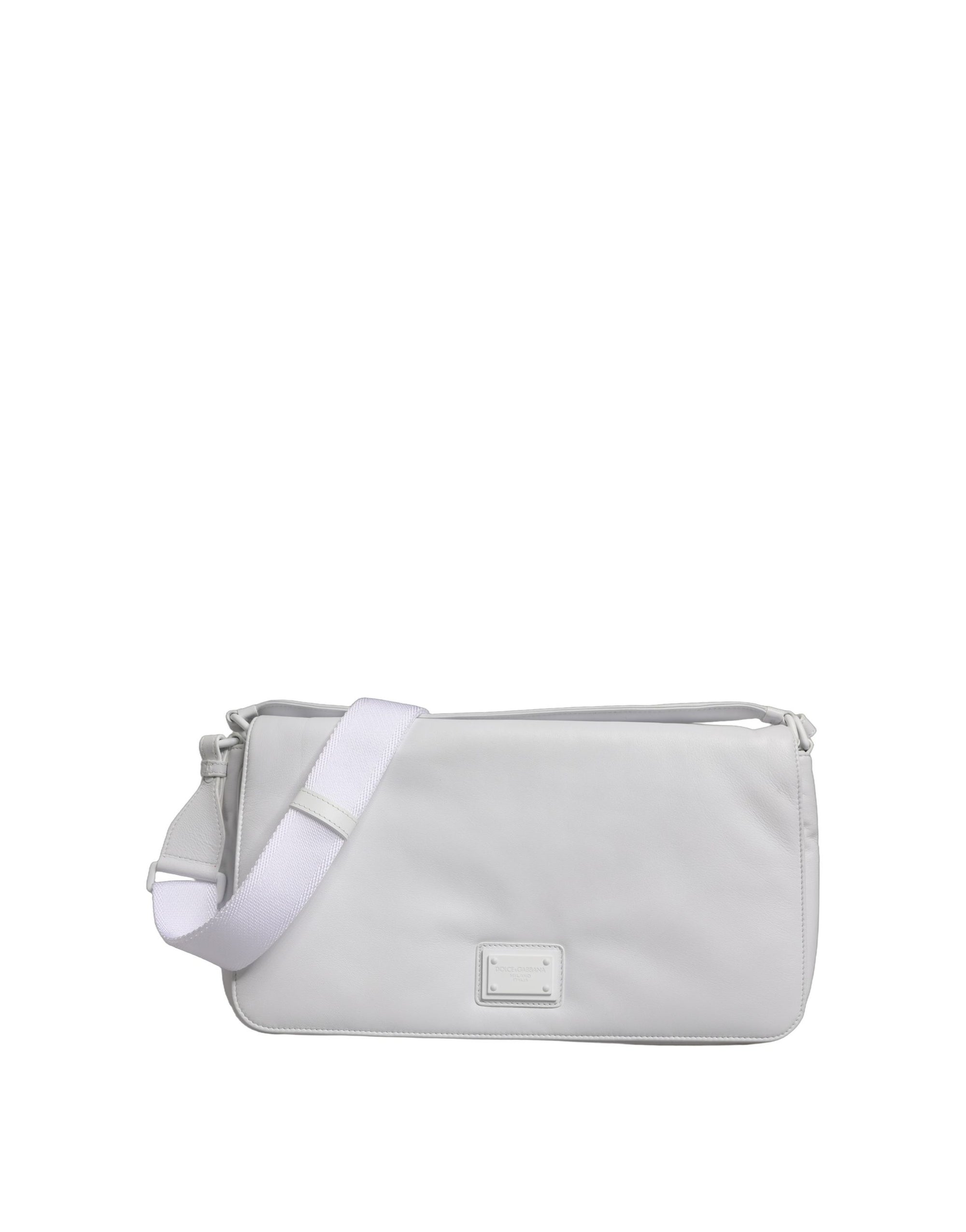 Dolce &amp; Gabbana White Logo Plaque Crossbody Shoulder Borse Women Bag