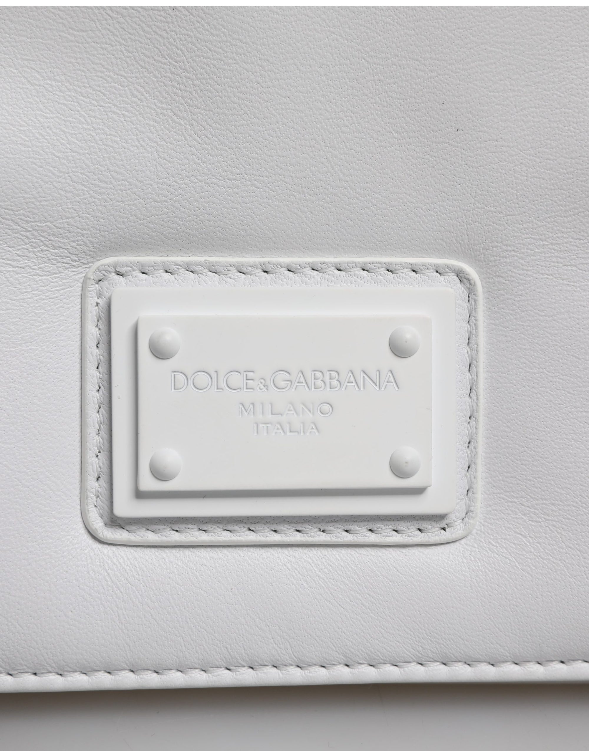 Dolce &amp; Gabbana White Logo Plaque Crossbody Shoulder Borse Women Bag