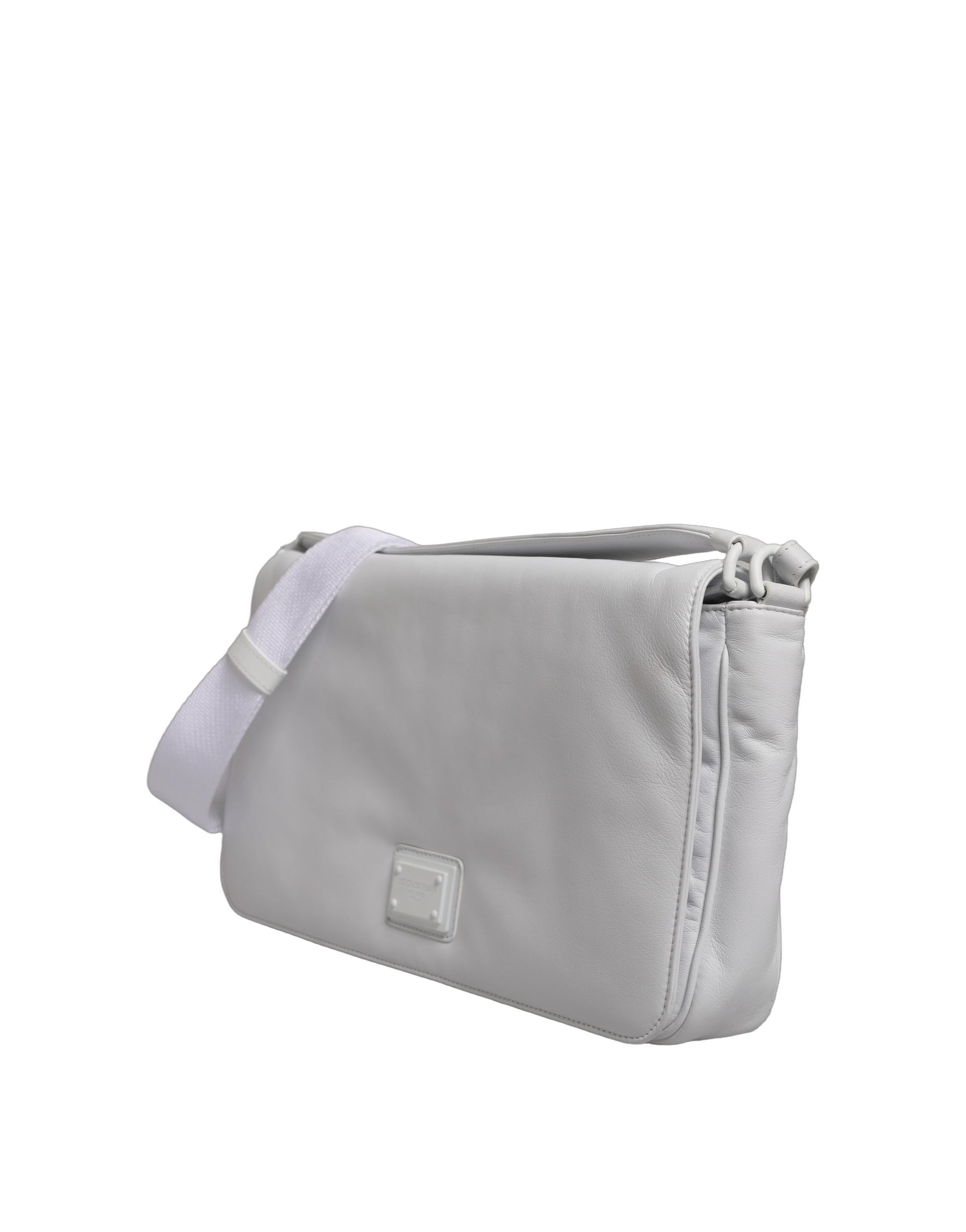 Dolce &amp; Gabbana White Logo Plaque Crossbody Shoulder Borse Women Bag