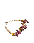 Dolce & Gabbana Gold Brass Mix Fiori Flowers Crystal Chain Necklace