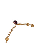 Dolce & Gabbana Gold Brass Mix Fiori Flowers Crystal Chain Necklace
