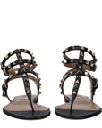 Valentino Garavani Black Leather Flip-Flop Sandals