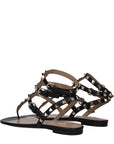 Valentino Garavani Black Leather Flip-Flop Sandals