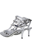Valentino Garavani Gray Leather Stiletto Heel Sandals