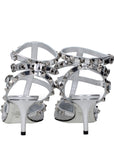 Valentino Garavani Gray Leather Stiletto Heel Sandals