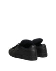 Dolce & Gabbana Black Leather Low Top Portofino Sneakers Shoes