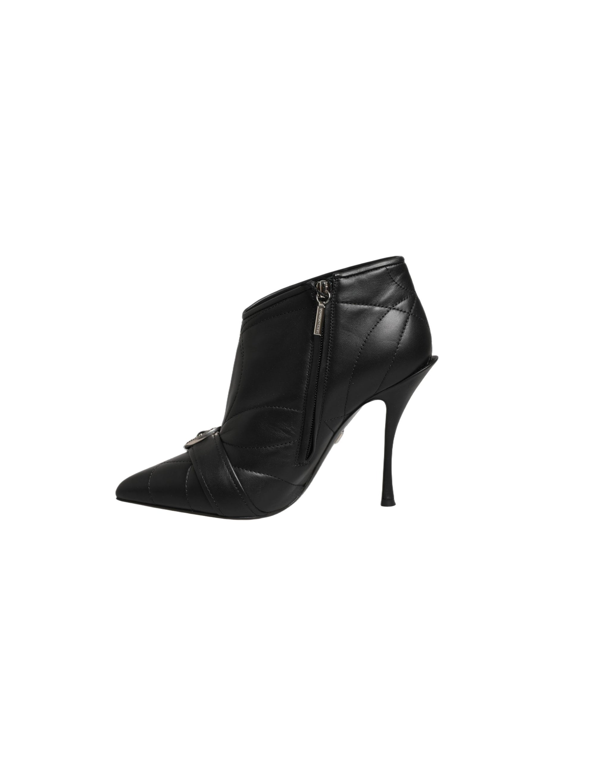 Dolce &amp; Gabbana Black Devotion Quilted Buckled Boots Shoes