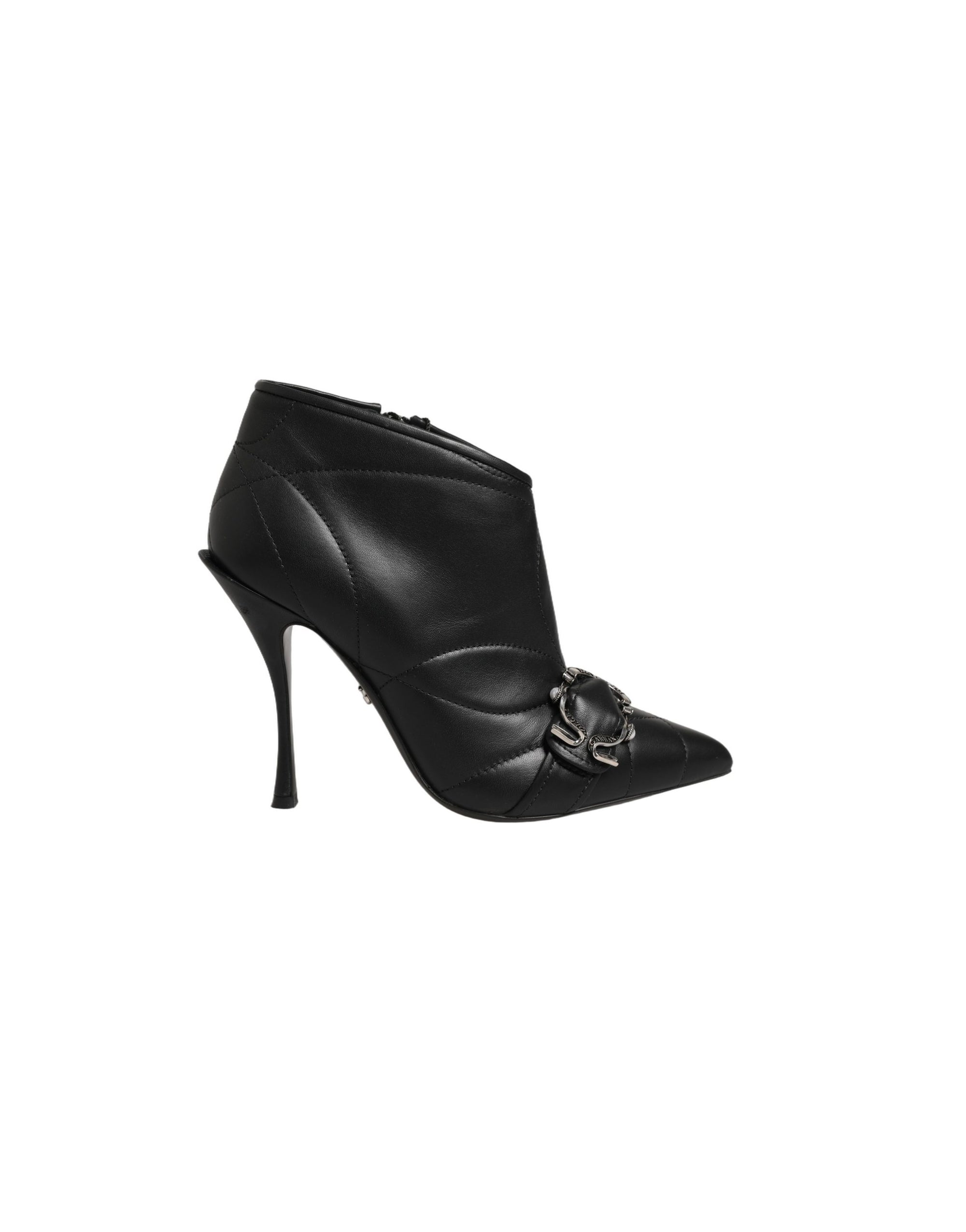 Dolce &amp; Gabbana Black Devotion Quilted Buckled Boots Shoes