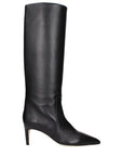 Paris Texas Black Leather Ankle Boots
