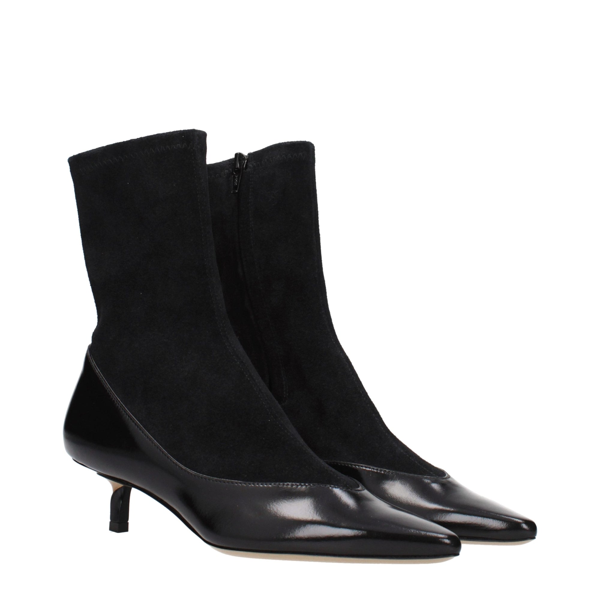 Jacquemus Black Leather Ankle Boots