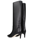 Paris Texas Black Leather Ankle Boots