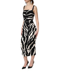 Dolce & Gabbana Black White Zebra Cady Calf Length Dress
