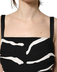 Dolce & Gabbana Black White Zebra Cady Calf Length Dress