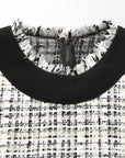 Dolce & Gabbana Black White Tweed Sheath A-line Midi Dress