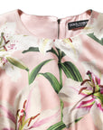 Dolce & Gabbana Light Pink LilyPrint Sleeveless Sheath Dress