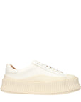 Jil Sander White Leather Platform Sneakers