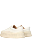 Jil Sander White Leather Platform Sneakers