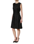 Dolce & Gabbana Black Floral Jacquard Sleeveless A-line Dress