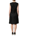 Dolce & Gabbana Black Floral Jacquard Sleeveless A-line Dress