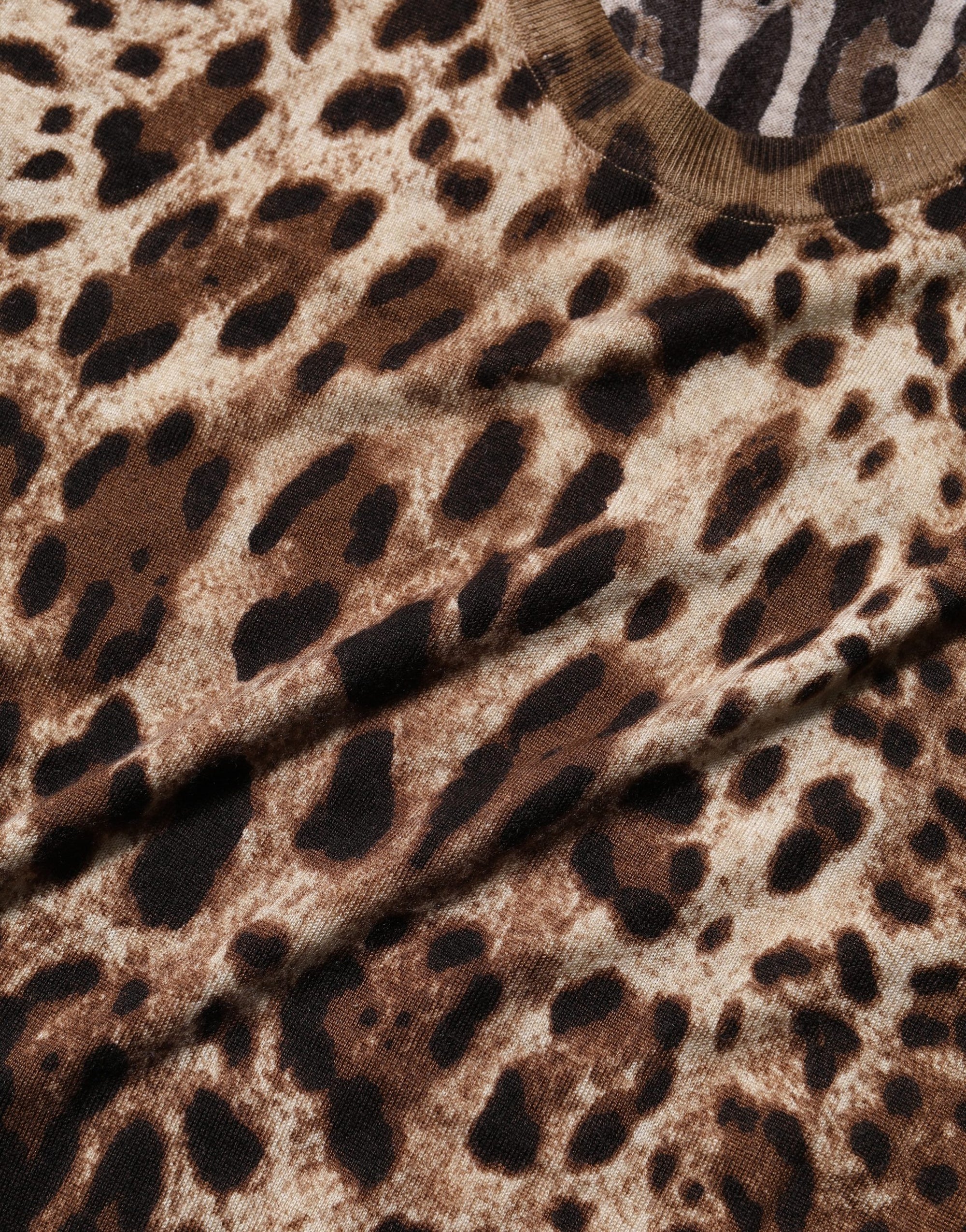 Dolce &amp; Gabbana Brown Leopard Crew Neck Sleeveless Tank Top