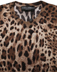 Dolce & Gabbana Brown Leopard Crew Neck Sleeveless Tank Top