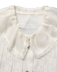 Dolce & Gabbana White Ruffled Sheer Silk Buttoned Blouse Top