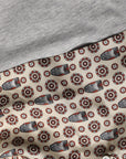 Dolce & Gabbana Gray Cotton V-neck Owl Silk Scarf Top T-shirt