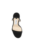 Jimmy Choo Black Calf Leather Bos Taurus Stiletto Heel Sandals