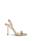 Jimmy Choo Gold Calf Leather Bos Taurus Stiletto Heel Sandals