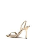 Jimmy Choo Gold Calf Leather Bos Taurus Stiletto Heel Sandals