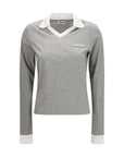 Miu Miu Gray Cotton Long Sleeve T-Shirt